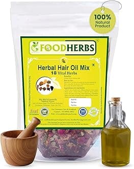 Premium Herbal Hair Oil Mix with 18 Ayurvedic Herbs for Natural Growth | 2x Long Hair | Strong Roots | Fuller Volume | Shiny Healthy Strands | DIY Oil Infusion | Hair Care | Thanks Giving