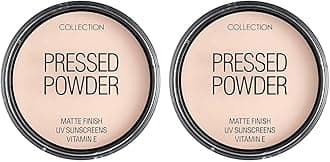 Cosmetics Pressed Powder, Velvety Matte Finish, 17g, Ivory (Pack of 2)