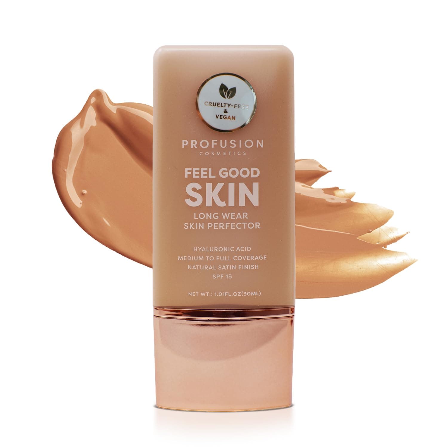 Profusion Cosmetics Lightweight Liquid Foundation for a Flawless and Elegant Radiance, Breathable Makeup for Improves Uneven Skin Tone, Cruelty-Free - Medium 3