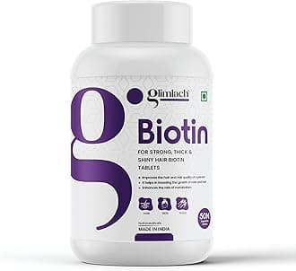 GLIMLACH Biotin, Dietary Supplement for Hair Growth, Strong Hair and Radiant Skin, Against Brittleness of Nails, (50 Tablets)