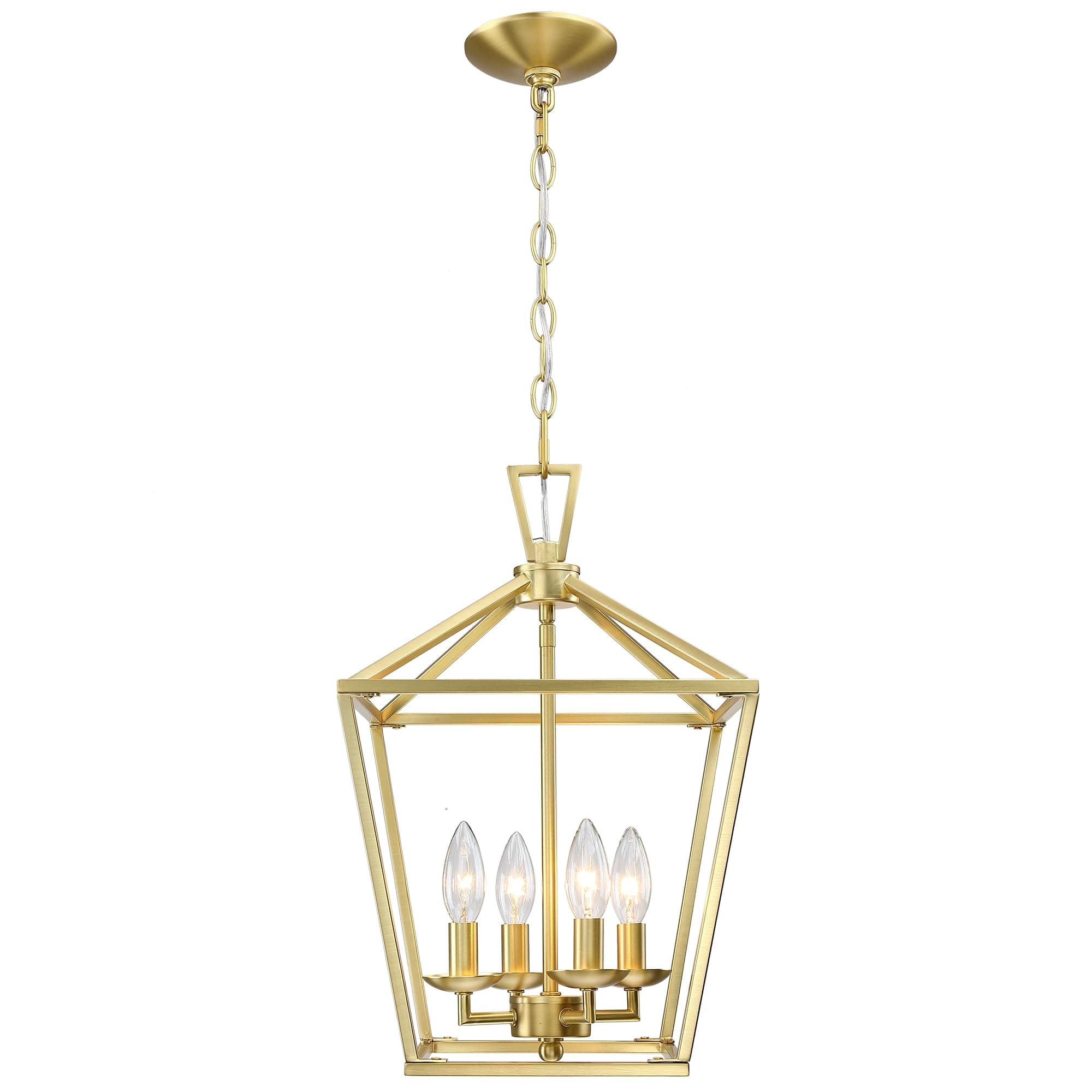 Brushed Brass Gold Lantern Pendant Lihgt