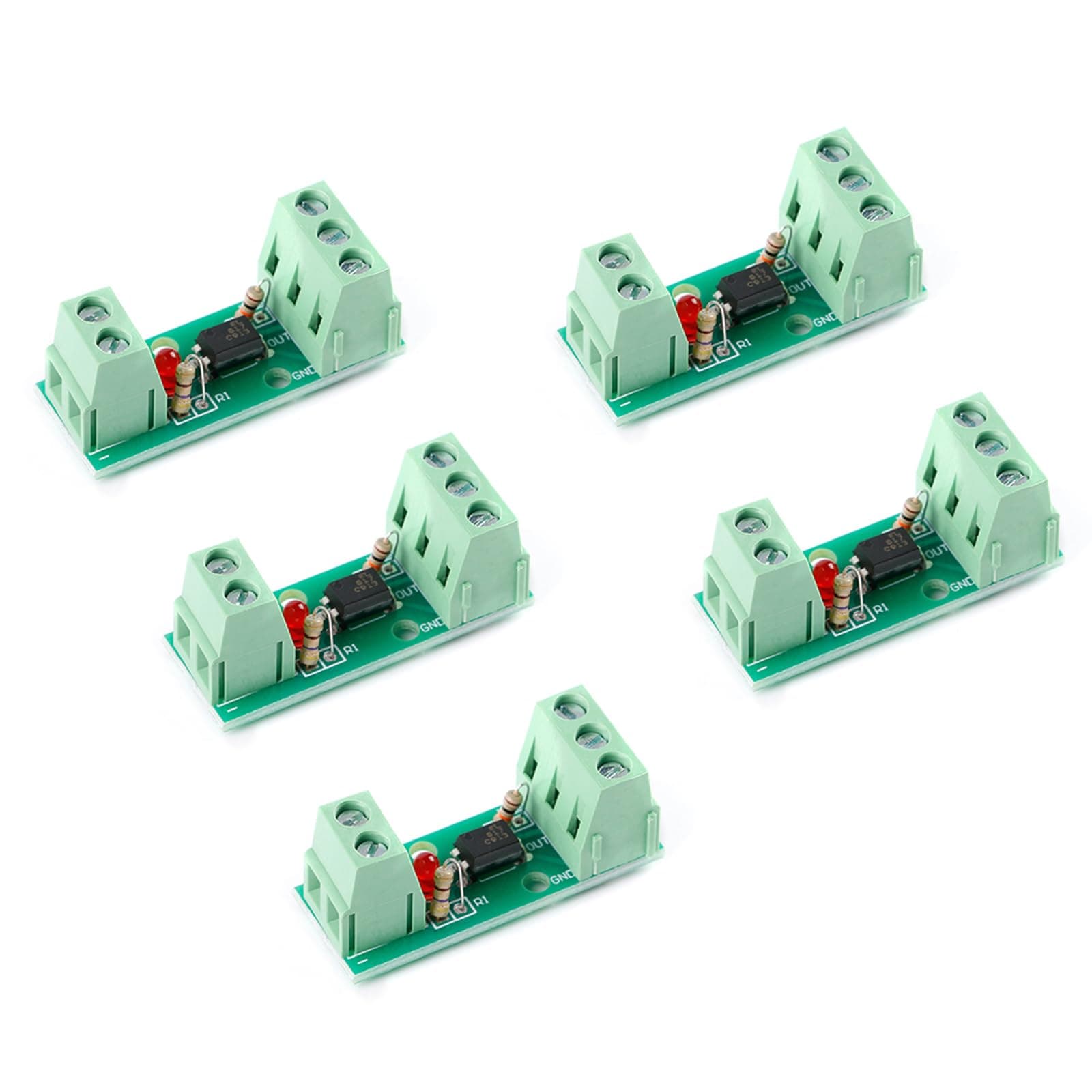 5Pcs 3-5V Optocoupler Isolation Board Optoelectronic Isolator EL817 PC817 Card Rail Bracket Input 3-5 V Optocoupler Isolation Module 1 Channel Opto PNP NPN Signal Converter
