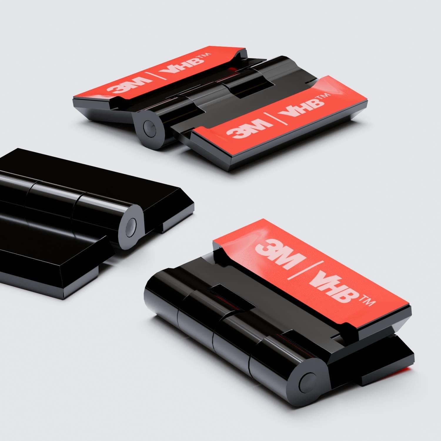 10 x Black Acrylic Hinges, No glue required, Self Adhesive, Black Plastic Acrylic 32mm -10 Pack-, (1 17/64 in)