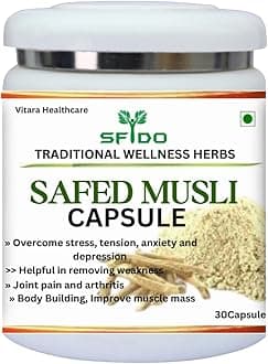 Sfido Safed Musli White Musli Capsule, White Musli Tablet for Power & Health, Stamina, Strenght, Power | Man & Woman