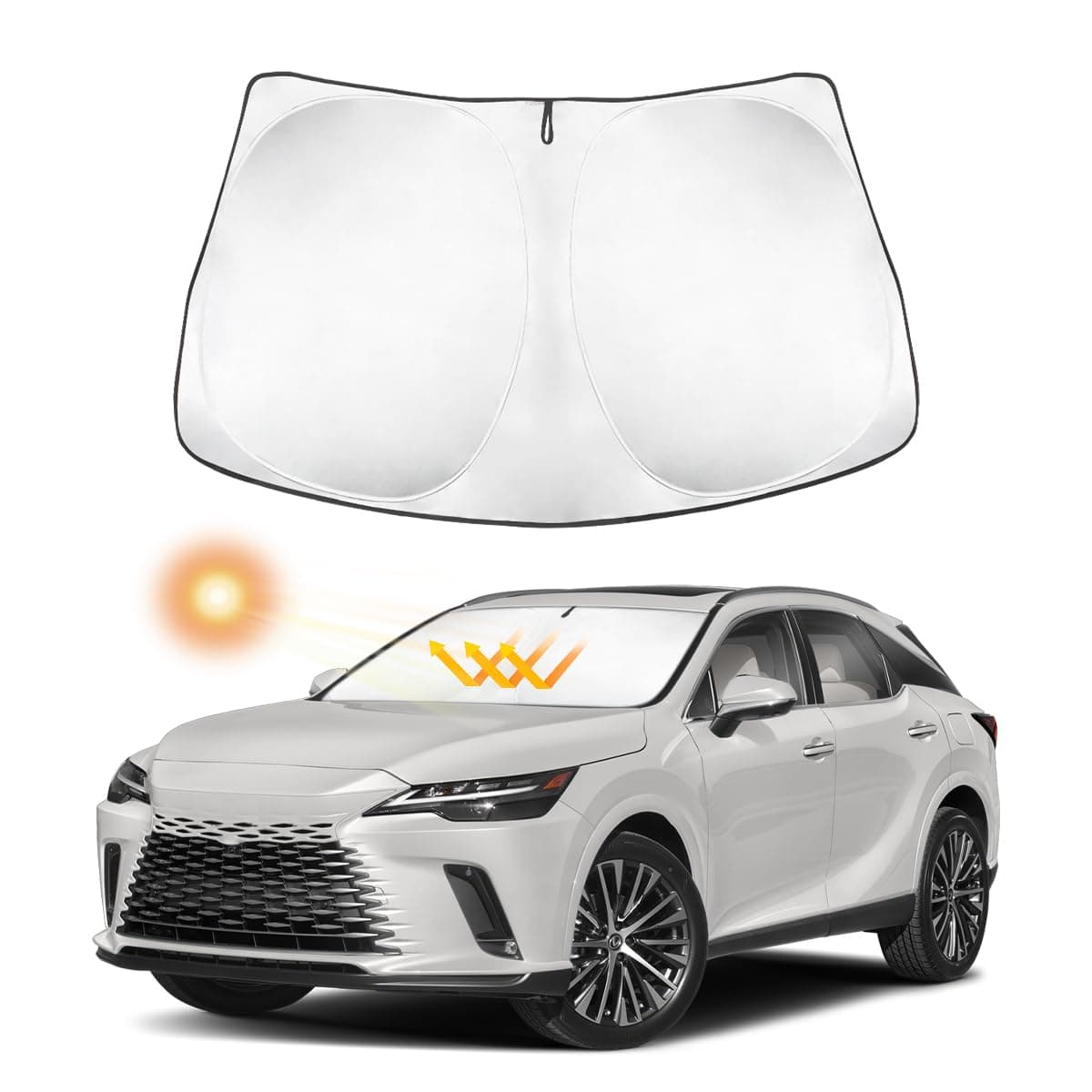 INTGET for 2023 2024 2025 Lexus RX Windshield Sunshade RX350 RX350h RX500h Car Front Sun Visor Sun Protector Front Window Sunscreen for Lexus RX Interior Accessories 2023 2024
