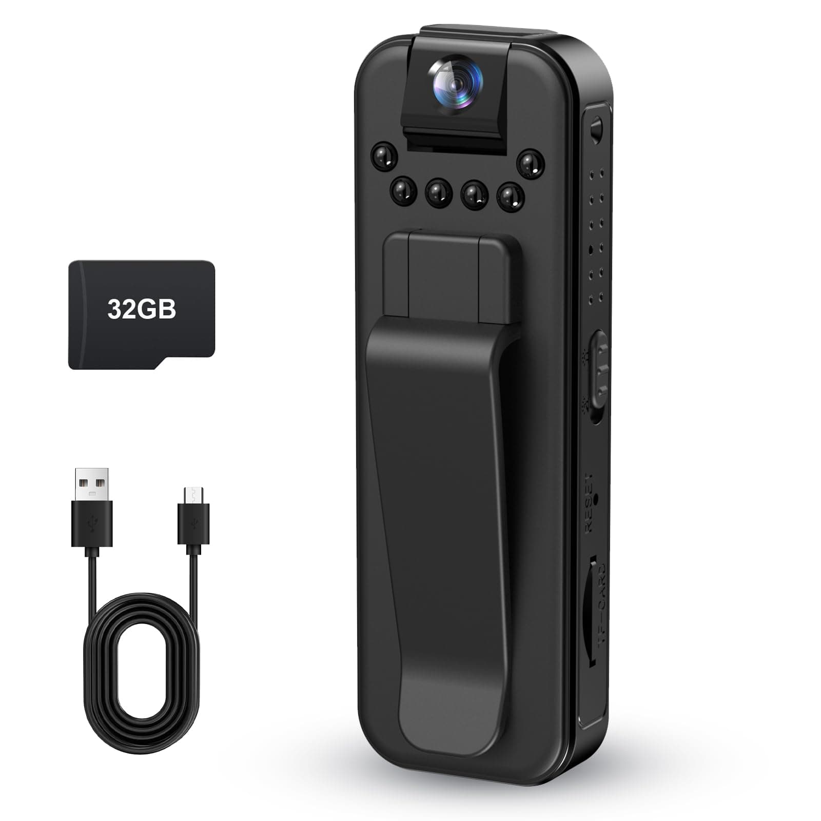 Mini Body Camera 1080P HD Small Video Recorder Built in 32GB Memory Card Portable BodyCam with Night Vision Police Wearable Camcorder for Indoor, Outdoor, Traveling, Law Enforcement, Sport