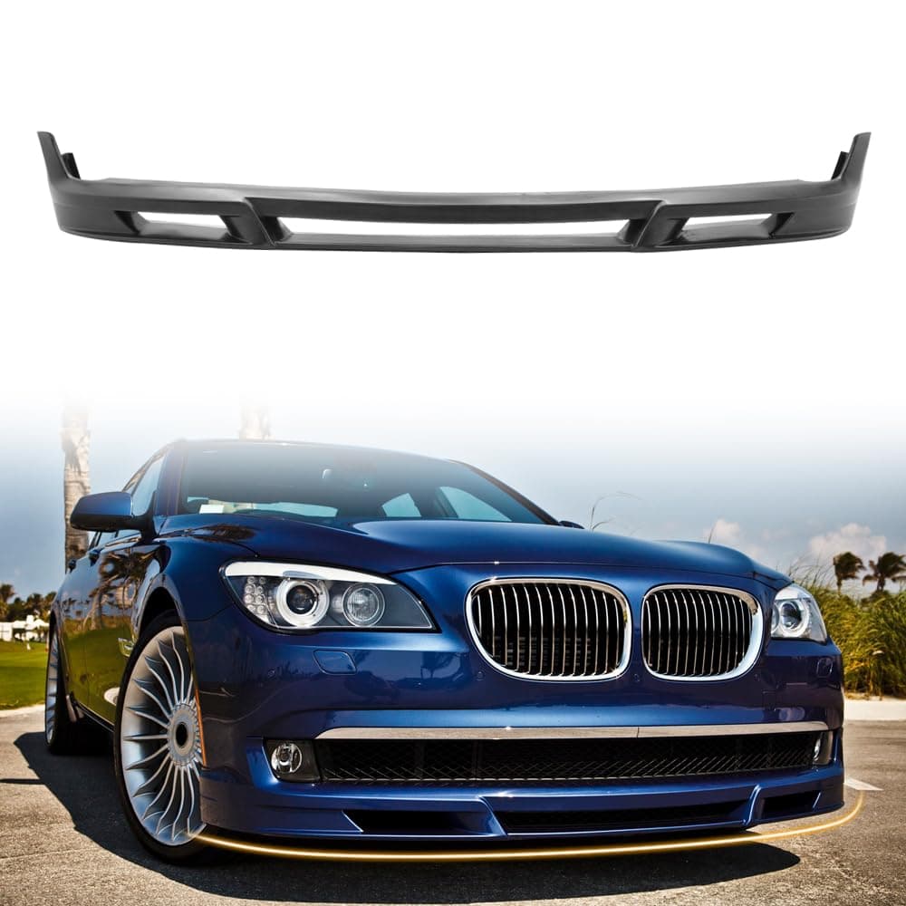 Front Bumper Lip Spoiler, Compatible with 2009-2012 BMW 7 Series F01 F02 (Non M-Sport Models), PU Unpainted B7 Style Add-on Front Splitter Air Dam Chin Protector