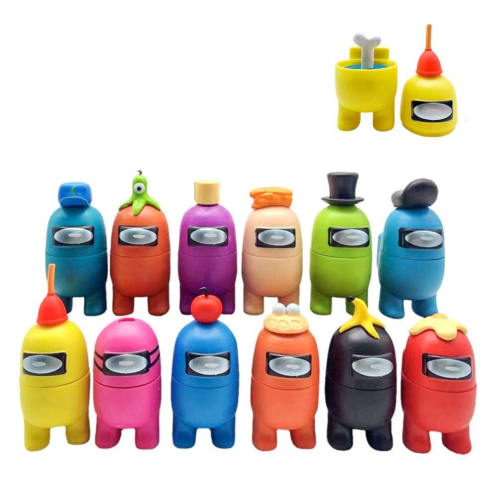 Among Us Merch Figurine,12pcs Mini Cute Game Figures Collection Toys Removable Dolls Ornaments Birthday For Children