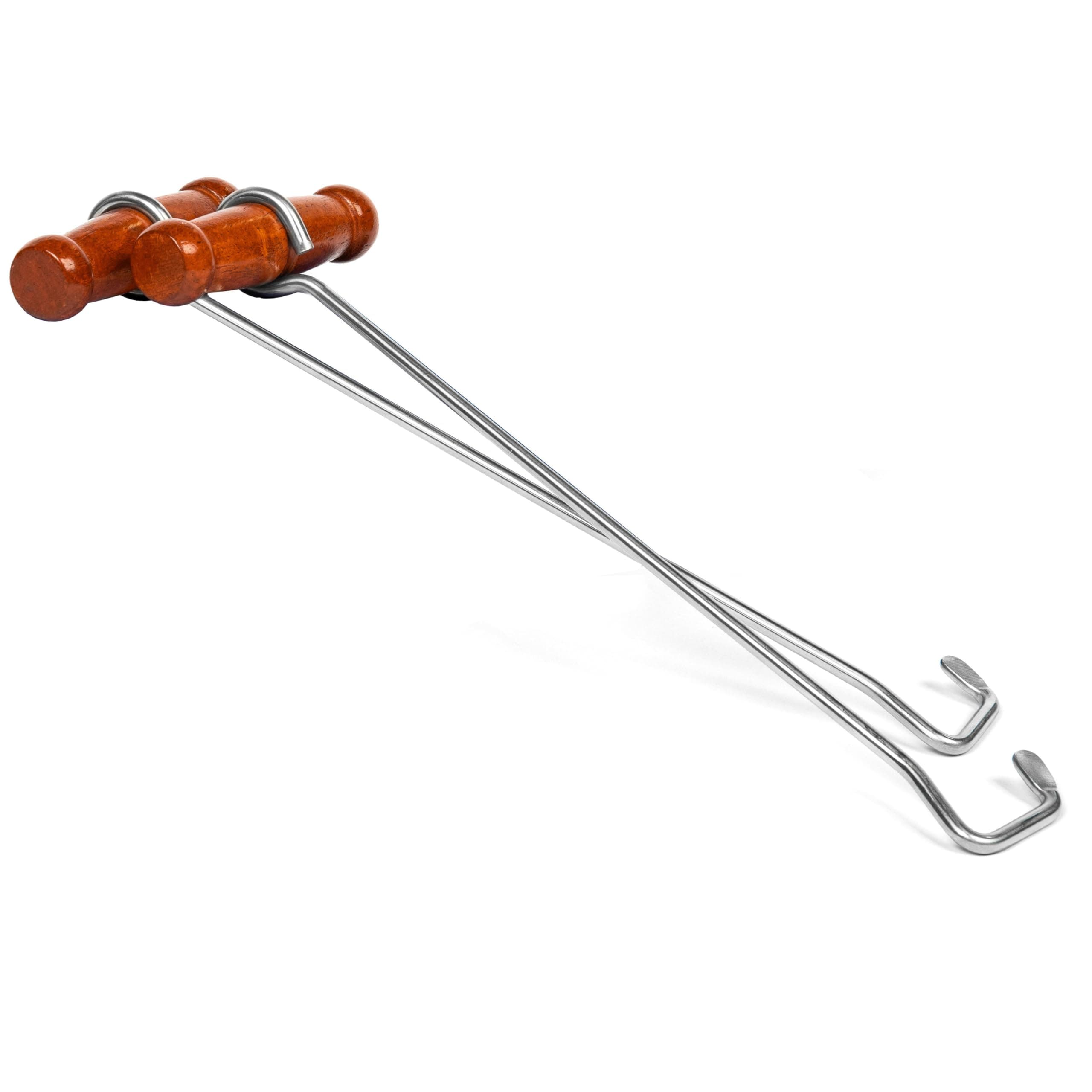 HOUNDSBAY Cowboy Boot Hooks for Men and Women - Boot Puller for Cowboy Boots with Long Handles, Mahogany, 14.5 inch