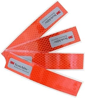 Salzmann 3M Reflective Stickers 3M Scotchlite Diamond Grade Reflective Material Waterproof All Weather Outdoor Safety Stickers 4 Pack Orange