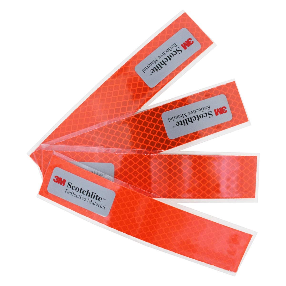 Salzmann 反射ステッカー・3Mスコッチライト ダイヤモンドグレード反射素材使用 | 防水・全天候対応の屋外用ステッカー | 4枚セット ・オレンジ