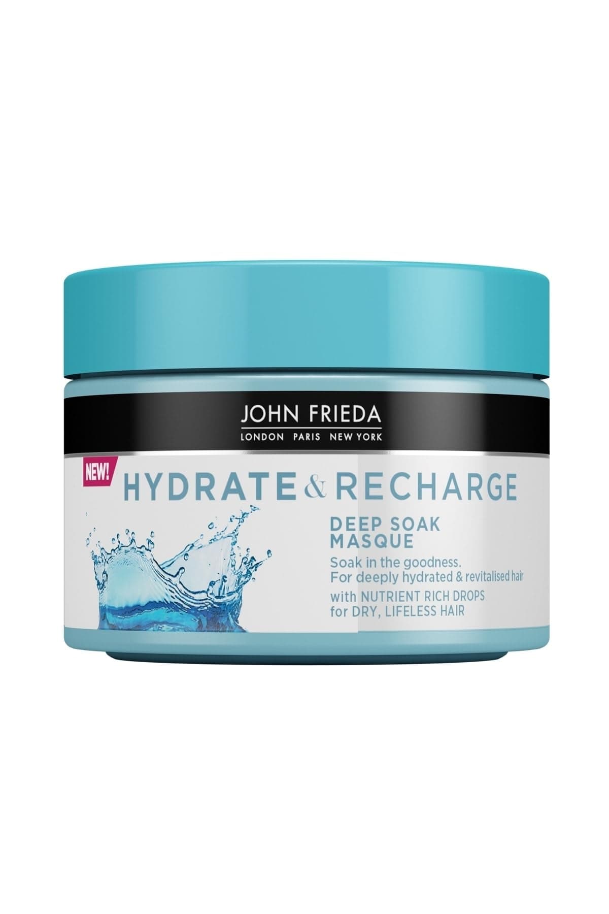 John FriedaHydrate & Recharge Deep Soak Masque 250 Ml, Intensive Deep Conditioner With Monoi Oil And Keratin Dry, Lifeless Hair, Hair Mask Stressed Hair