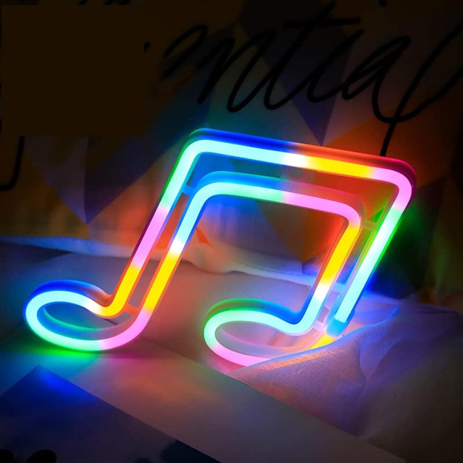 Yamibobo 3D Neon Music Note Light Led Sign, S Ign Wall Decor Art Sign For Bar, Game Room, Holiday