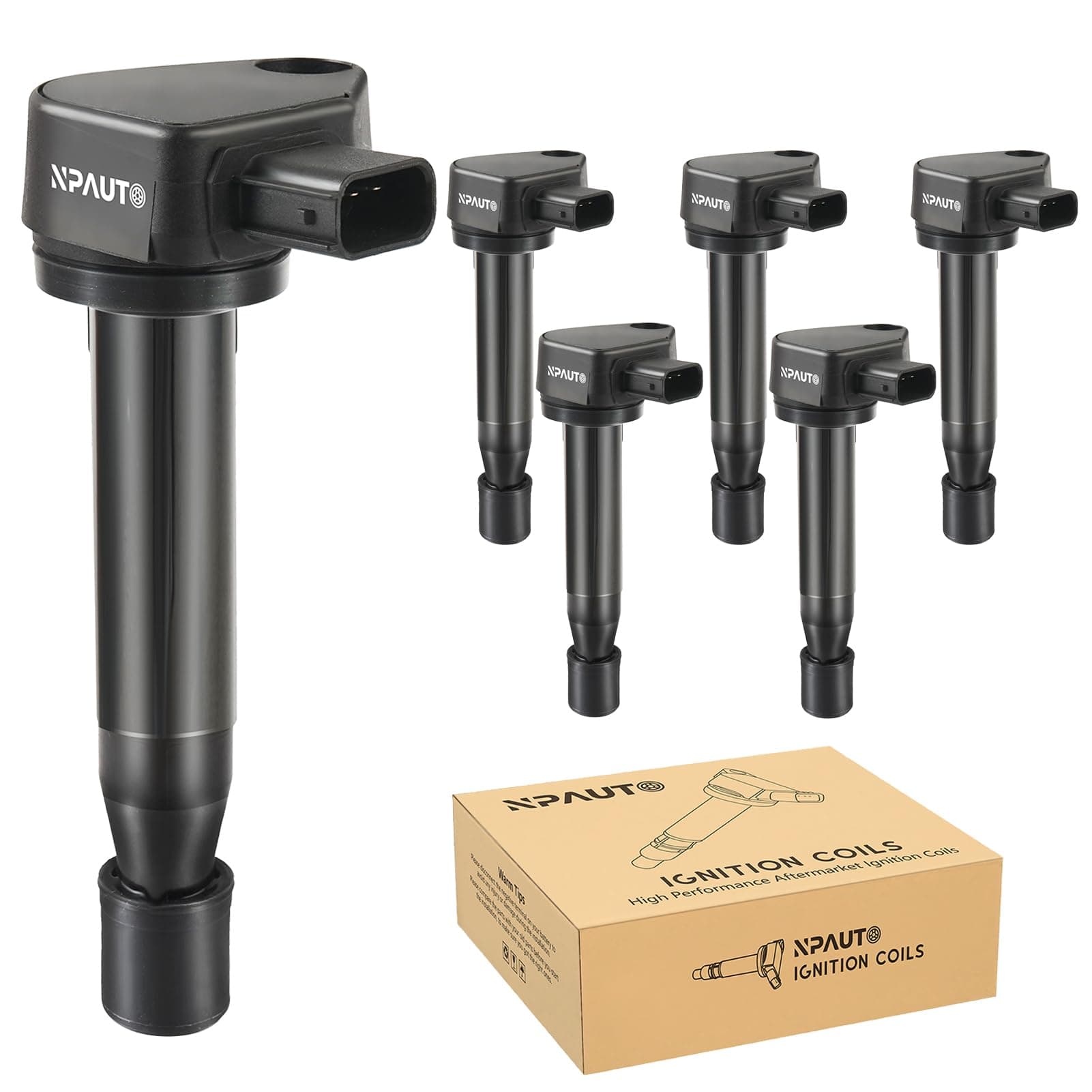 Ignition Coil Pack Compatible with V6 00-07 Honda Accord Odyssey LX EX, 2000-2008 Acura TL, 01-03 Acura CL, 05-08 RL, 2000 2001 2002 2003 2004 2005 2006 2007 2008, 3.0 3.2 3.5, UF242 90919-02247, 6pc