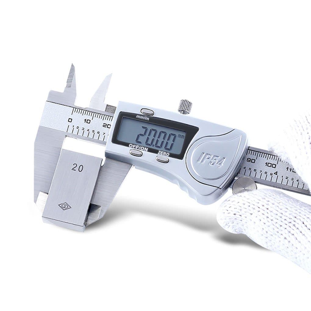 Metric Caliper Measuring Tool 6"/150mm IP54 Digital Vernier Calliper Micrometer Set Test Inch/Metric/Fractions Conversion Extra Large LCD Screen Waterproof Stainless Steel Electronic Gauge