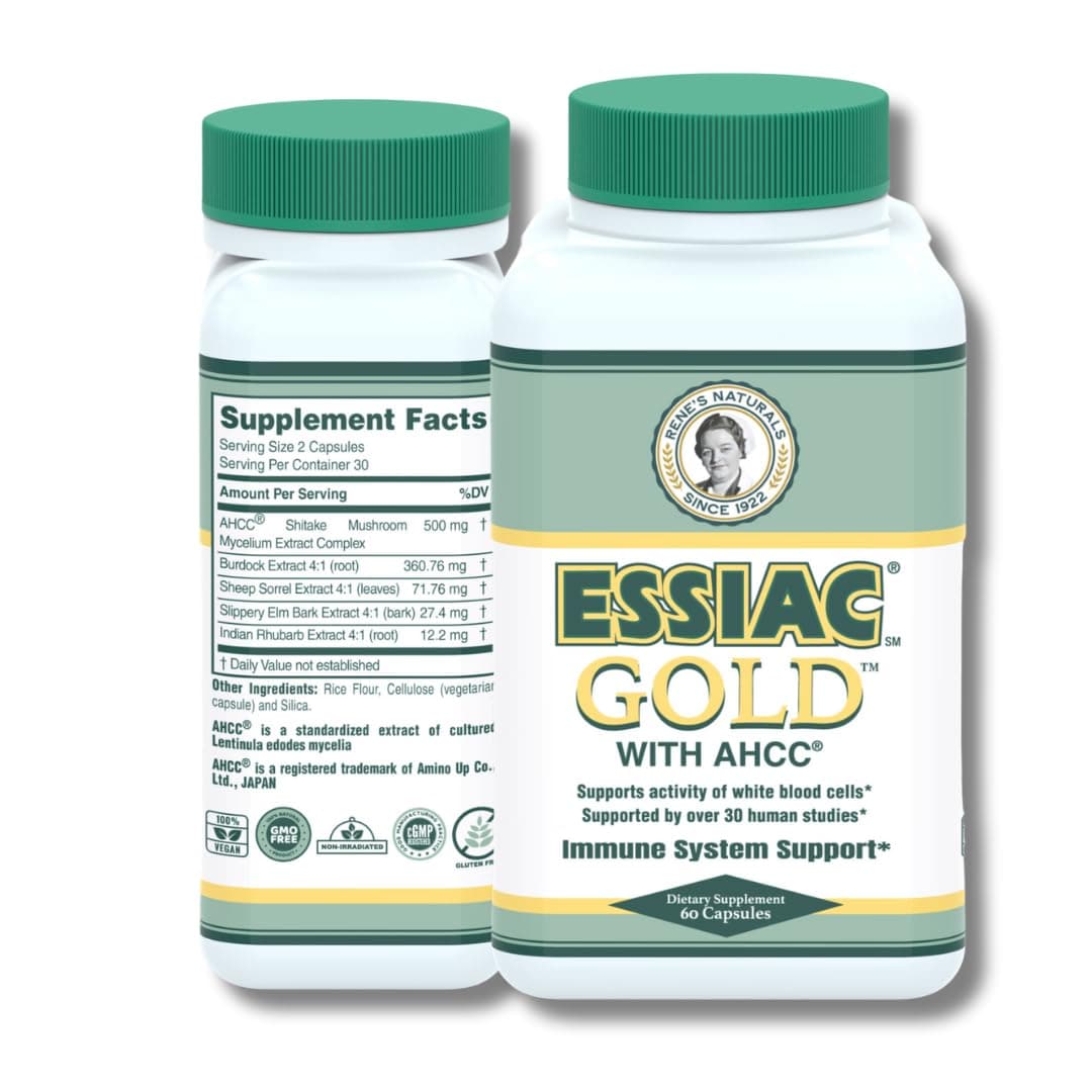 Essiac Gold® with AHCC® – Premium Immune System Booster – 60 Herbal Capsules