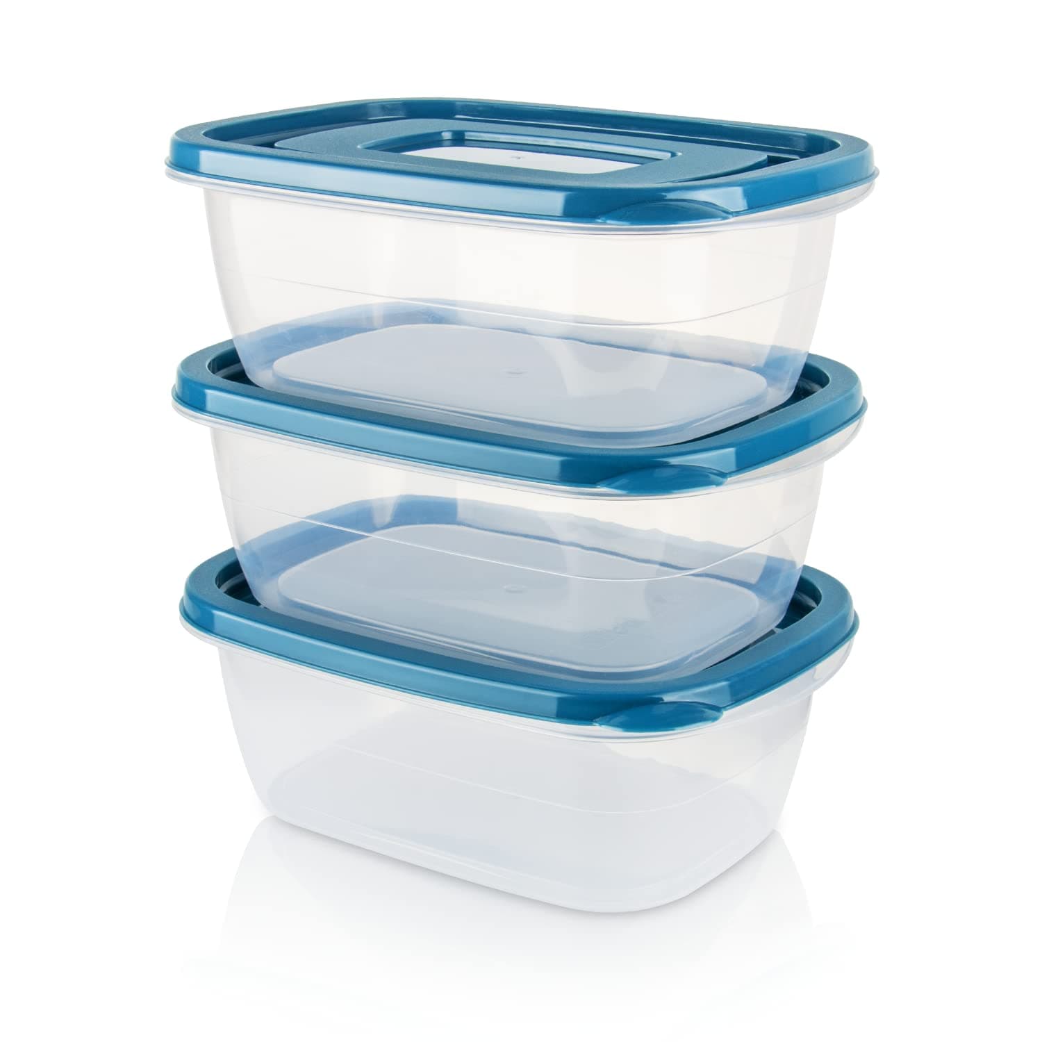 EFISH 3PCS Rectangle Plastic Portion Box Sets with Lids.Food Storage Box,Container Sets,Food Storage,Food Containers,Cereal Containers,use for School,Work and Travel,500ML Per Box