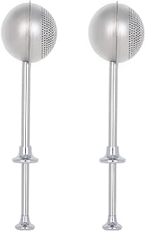 HULISEN Set of 2 Flour or Powdered Sugar Shaker Duster, Spring-operated Handle for Easy One-handed Operation, Cinnamon Wand 18/8 Stainless Steel