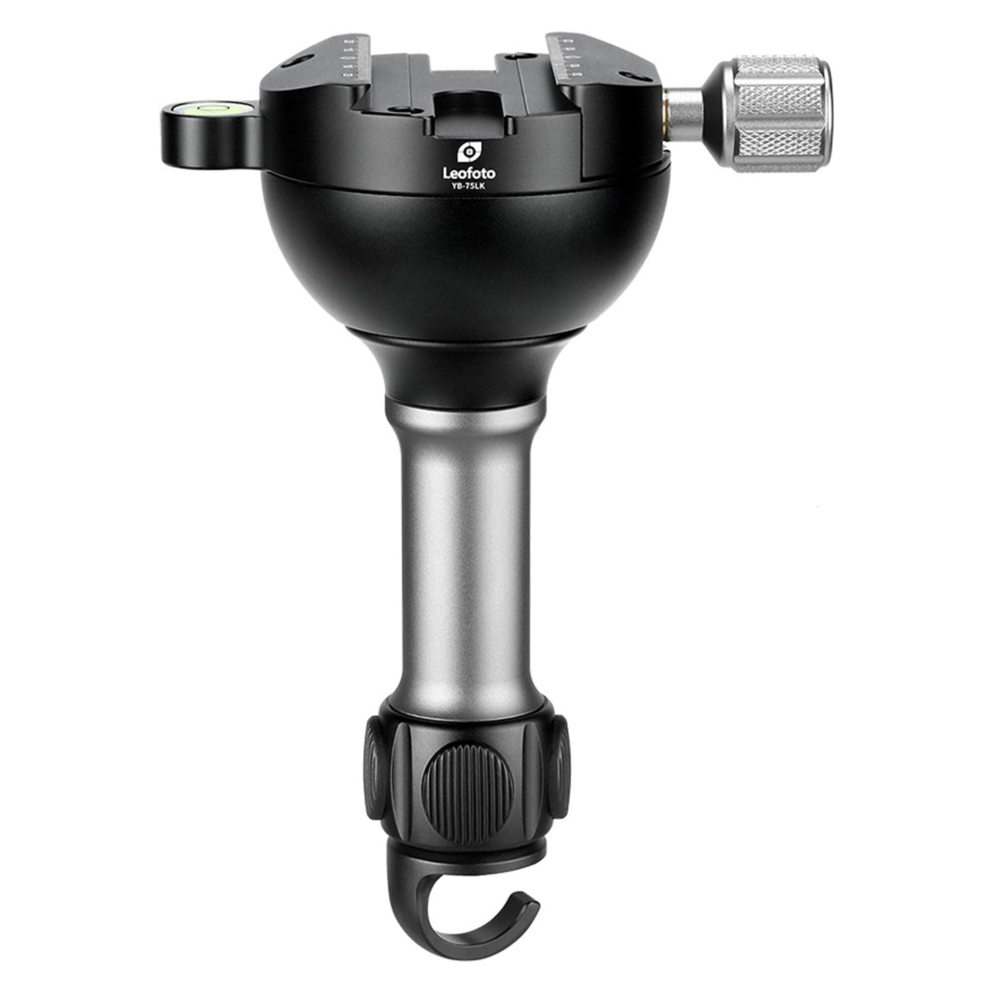 LEOFOTO YB-75LK 75mm Leveling Half Ball Adapter & Arca Compatible Clamp w Bubble Level for Bowl Tripod Long Handle & Sandbag Hook
