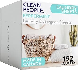 The Clean People Laundry Detergent Sheets - Laundry Soap - Ultra Concentrated, Recyclable Packaging, Stain Fighting - Peppermint, 192 Pack