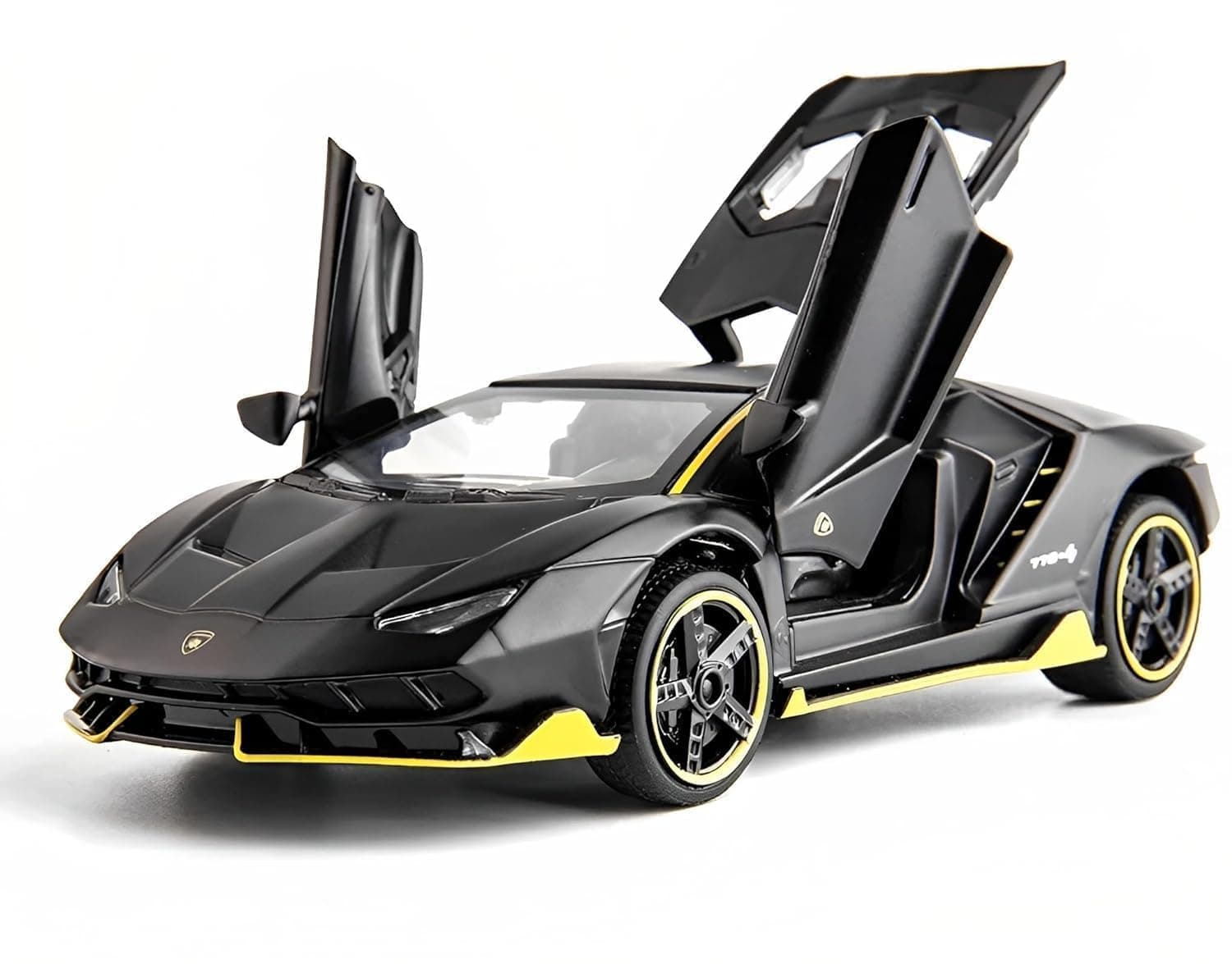 Diecast Car Compatible for Lamborghini Sian 1:24 Scale Model Car Alloy Pull Back Door Opening Vehicles & Lights with Sound Toy Car【Color as Per Stock】