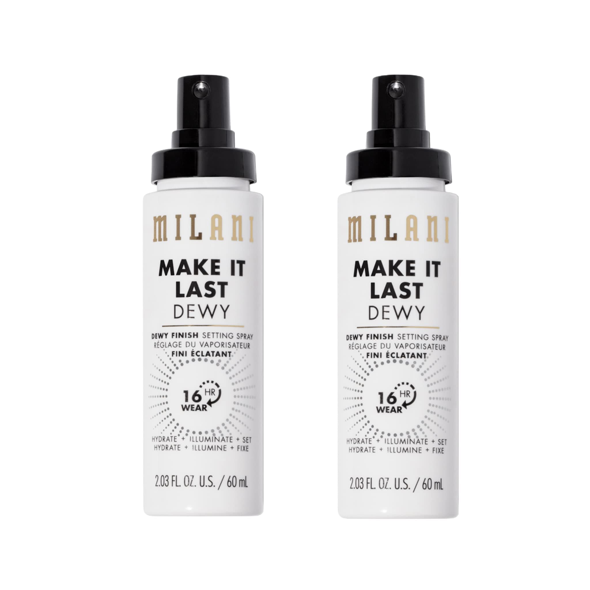 Milani Make It Last Dewy 3-in-1 Setting Spray - Hydrate + Illuminate + Set, 2 Pack