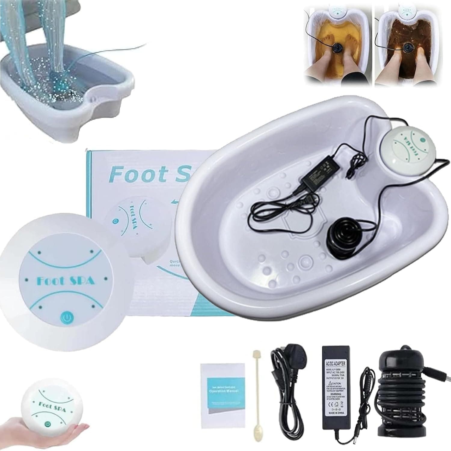 Ionic Foot Spa at Home Detox and Cleanse, 2.0 Ionic Foot Spa, Professional Ionic Foot Bath Detox Machine, Foot Spa and Massager with Heater, Body Detox Relaxed and Relieved (with Basin)