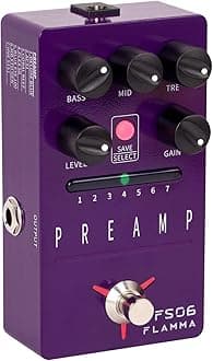 FLAMMA FS06 Digital Preamp Pedal Guitar Effects Pedal with Built-in Cabinet Simulation 7 Preamp Models Saveable Preset