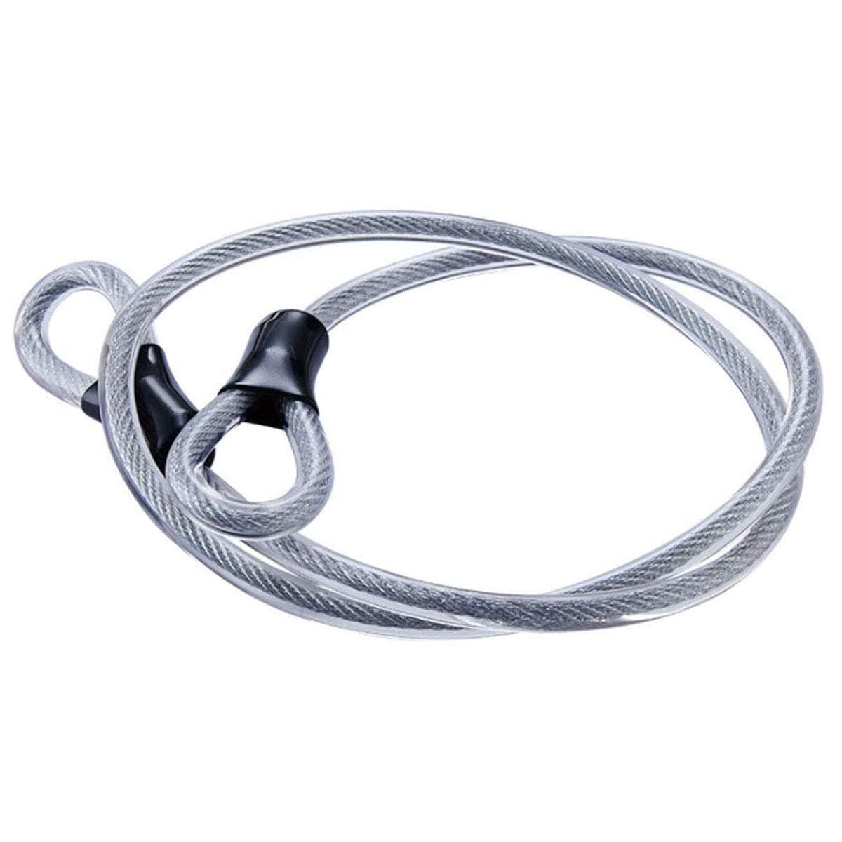 Stainless Steel Safety Cable,Double Loop Braided Steel Cable Flexible Lock Cable Lock 3/8 inch U-Lock,Padlock,Transparent Wire Rope with Ring, Electric Door, Bicycle,Glass Door Lock, Door Handle,