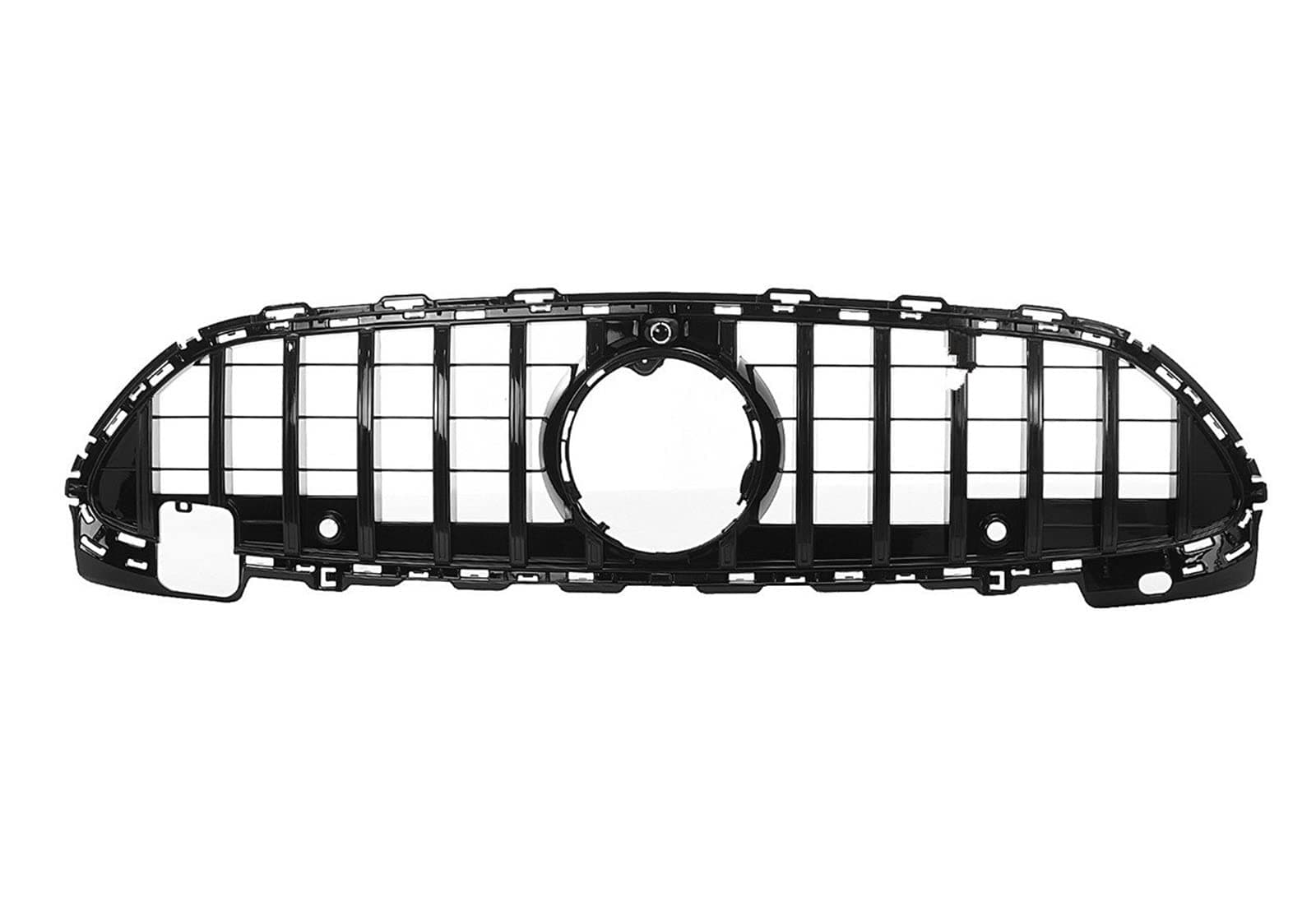 car grill grille For W206 Front Grill Car Front Bumper Grill Grille With Camera Hole For GTR Style For Mercedes For Benz C Class W206 2022 Racing Grille Mesh Grill Spoiler(Black)