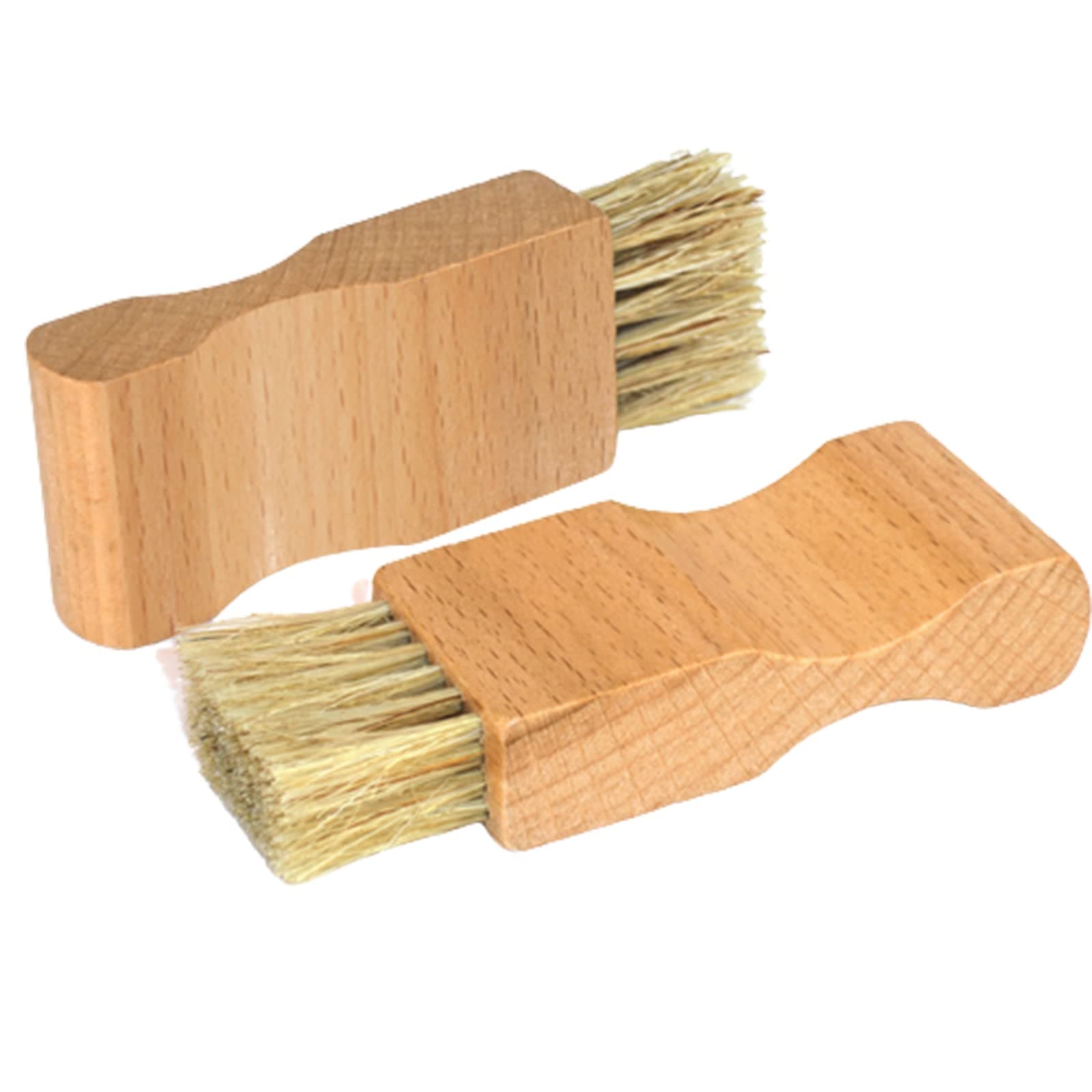 2 Pcs Shoe Polish Applicator Brushes Small Shoe Cleaning Brushes Wooden Handle Shine Shoes Brushes for Leather Boots Shoes Bags