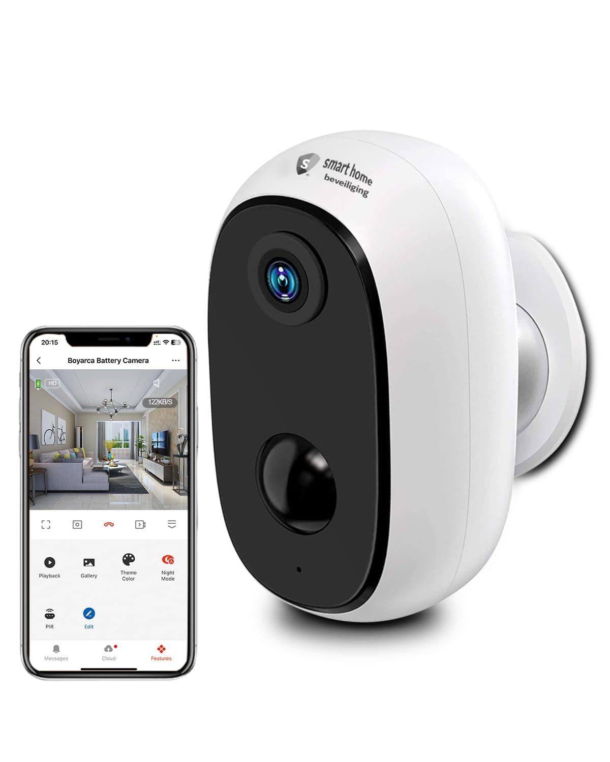 Security Battery IP Camera Outdoor,Full HD 10000mAh Battery Powered Tuya Smart Life App WiFi Wireless Camera with 32GB SD Card,PIR Motion Sensor Works with Google Home and Alexa