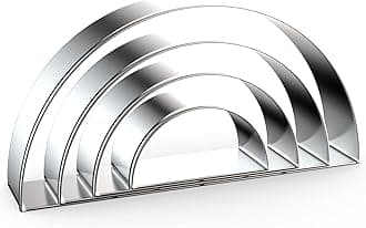 Half Circle Semicircle Cookie Cutter Set Large - 5 Inch, 4 Inch, 3 Inch, 2 Inch - Watermelon Frame Plaque Cookie Cutters Shapes Molds - Stainless Steel