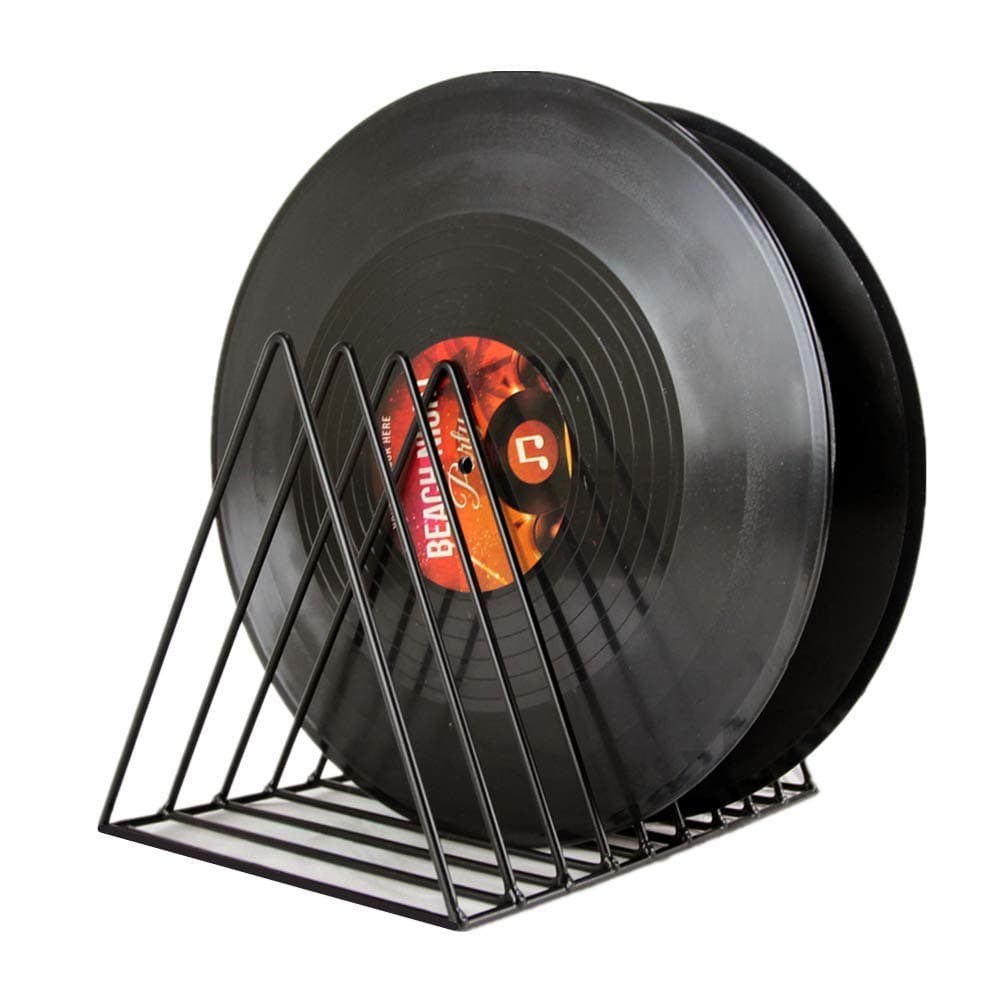 Magazine Rack Book Record Holder, Desktop Iron Storage Rack Bookshelf Multifunction Triangle File Organizer Decor Home Office (Black)