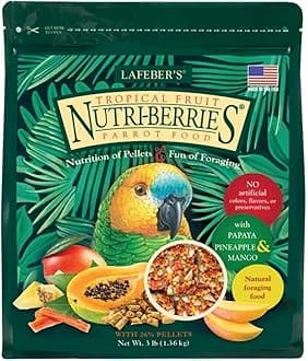 Tropical Fruit Nutri-Berries Pet Bird Food, Made with Non-GMO and Human-Grade Ingredients, for Parrots, 3 lb