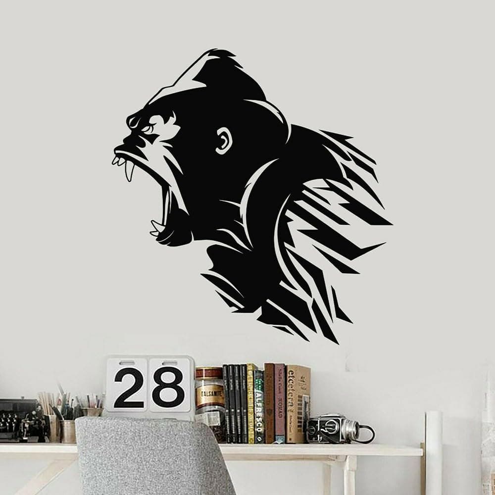 GADGETS WRAP Angry Gorilla Wall Decal Vinyl for Home Office Room Decoration