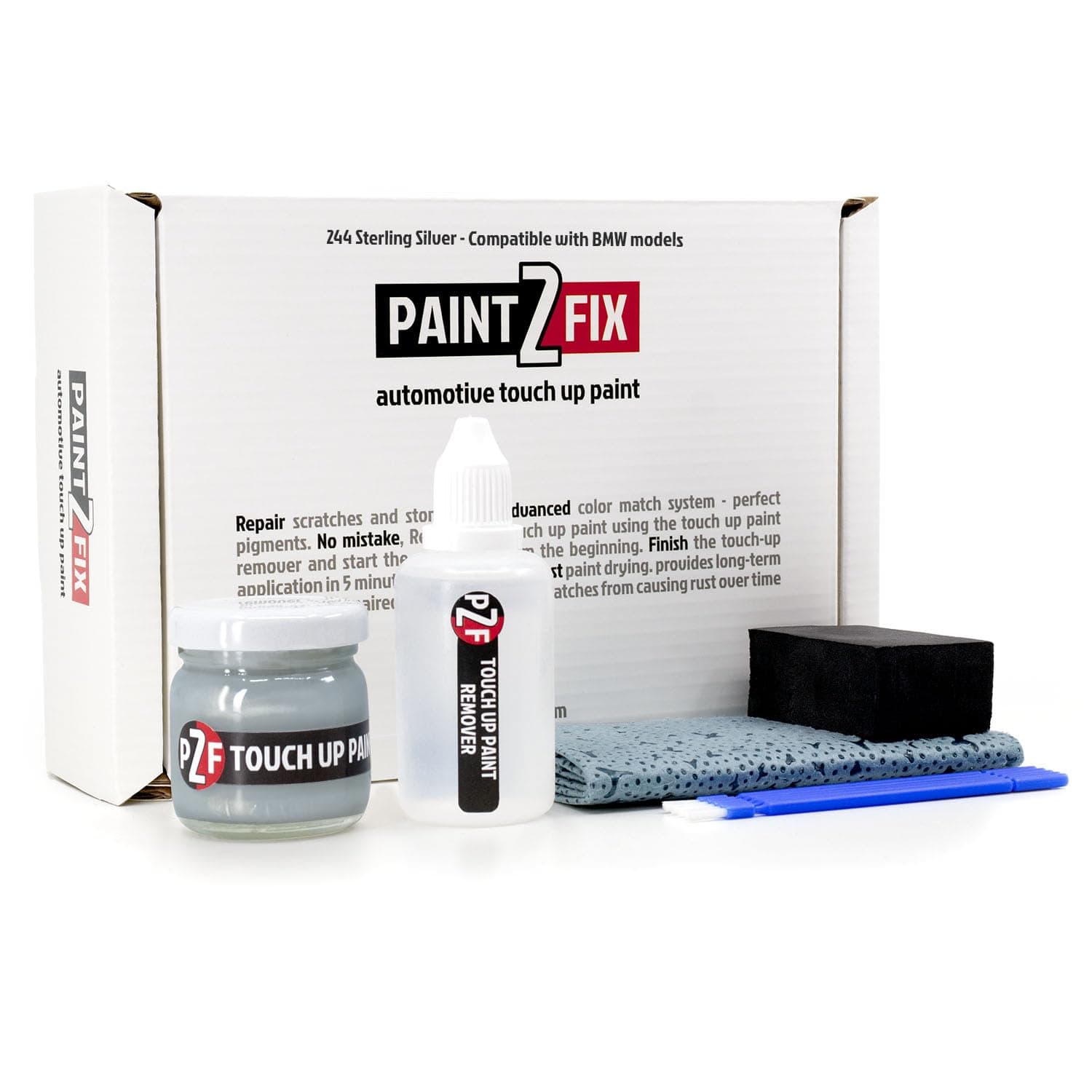 244 Sterling Silver (Sterlingsilber) Touch Up Paint Kit for BMW - 0.84 fl oz (25ml)