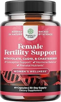 Female Fertility Supplement with Prenatal Multivitamins - Fertility Support with Prenatal Choline Inositol Folate Chasteberry and CoQ10 Fertility Blend for Women to Promote Conception - 60 Count