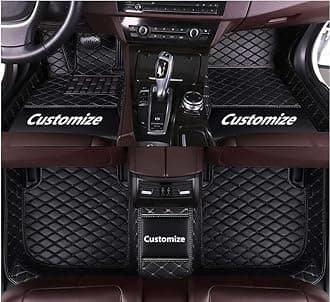 Custom All-Weather Protection Leather Car Floor Mats for Cars Sedan SUV Sports Car Waterproof Floor Mat (Black)