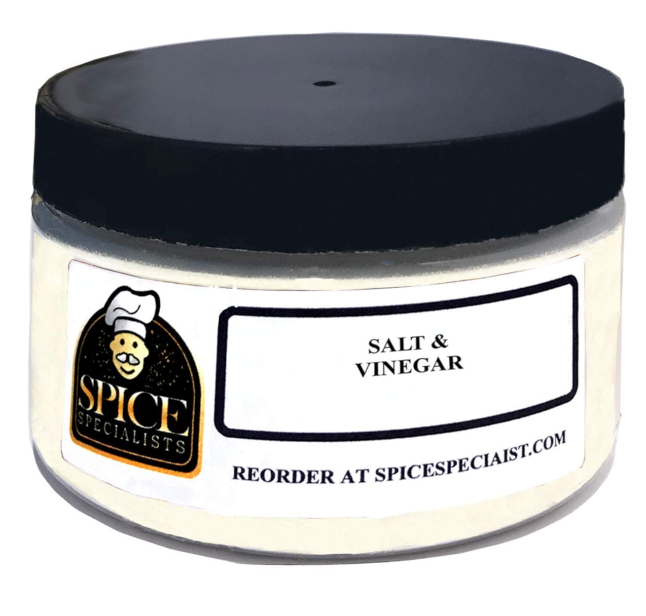 Salt & Vinegar plastic jar (holds 4 oz. [ 113.4 grams ]) - KOSHER