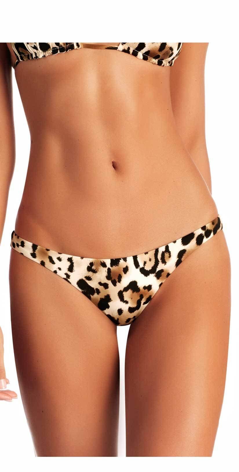 Vitamin A Womens Samba Ruched Back Bottom Snow Leopard 4 One Size