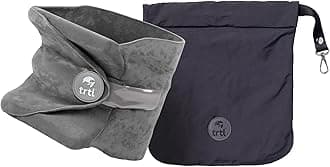 Travel and Airplane Pillow - Real Sleeping Experience on Long Flights - Neck and Shoulder Support - Super-Soft, Lightweight, Easy-to-Carry, and Machine-Washable Flight Pillow - Grey