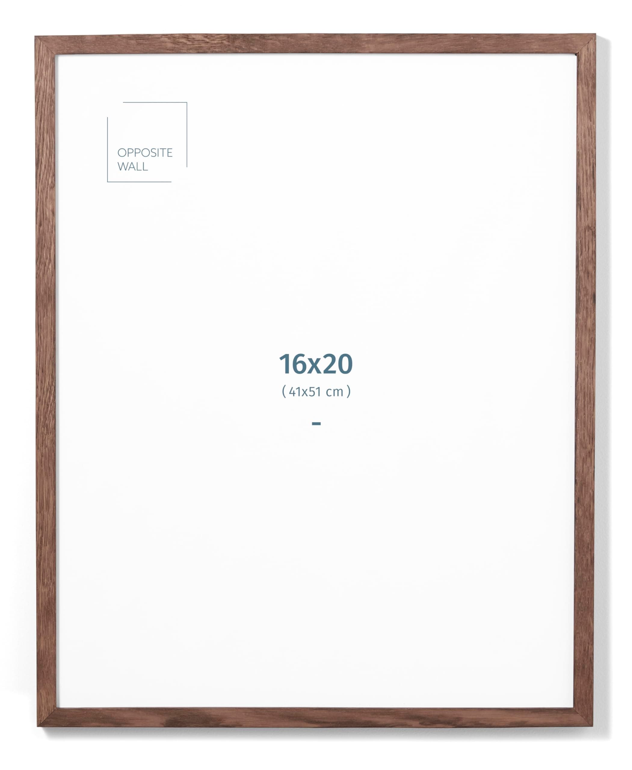 Opposite Wall - 16x20 in - Dark Solid Oak Wood Picture Frame - Lightweight, Versatile & Shatterproof - Wall Hanging Poster or Photo Frame - Wall Decor for Office, Gallery & Home