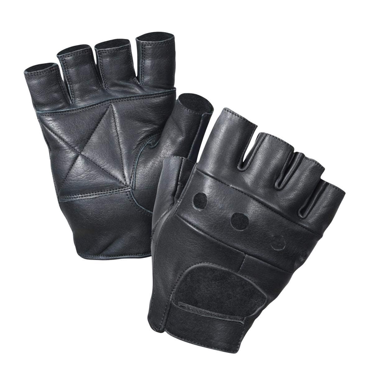 Leather Fingerless Gloves, Soft Lambskin (Black)