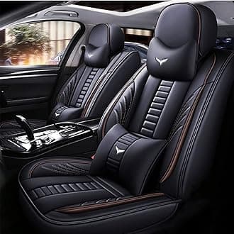 Luxury 2 Seats Car Seat Covers Protectors for Toyota Corolla Cross 2025, Back Storage Bag Design & Headrest Pillow & Lumbar Support Black & Coffee Line