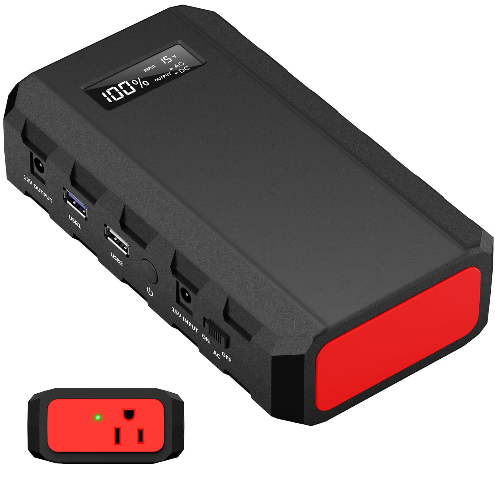 powkey 88Wh Portable Power Station 24000mAh Camping Solar Generator(Solar Panel Not Included) Lithium Battery Power 110V/65W AC, DC, USB QC3.0 for Home Camping Emergency Backup Black