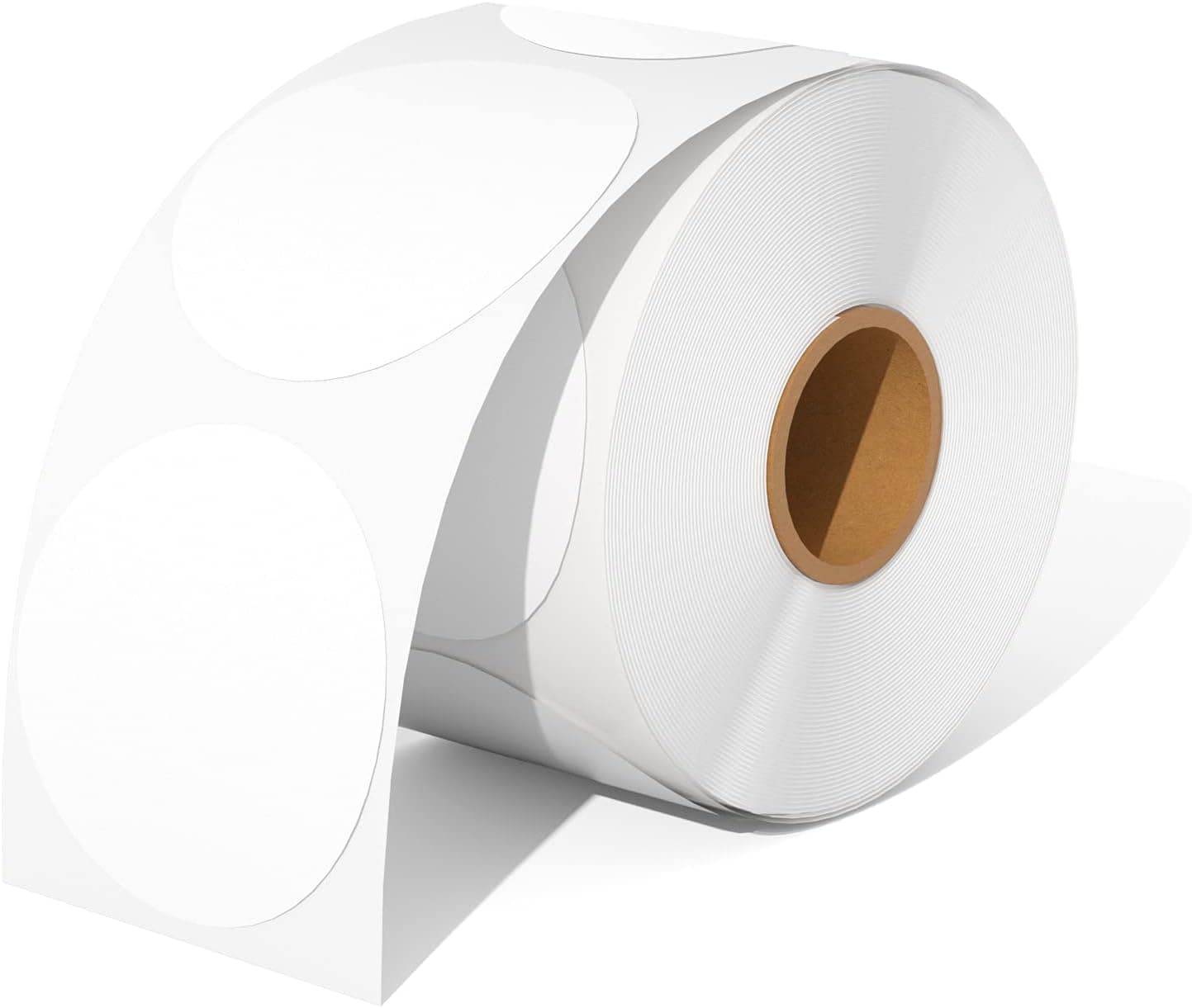2 Inch Circle Thermal Sticker Labels, Self-Adhesive Round Direct Thermal, Multi-Purpose Roll Stickers, Perforated (White, 600 Labels)