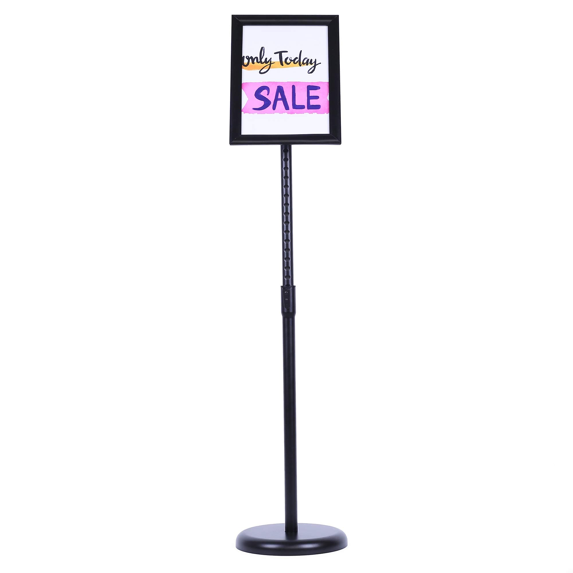 Adjustable Snap Frame Stand Pedestal Poster Stand,Sign Holder Stand with Poster Frame for 8.5x11inchs Graphics,Both Vertical and Horizontal Sign Displayed (8.5x11 inch-Black)