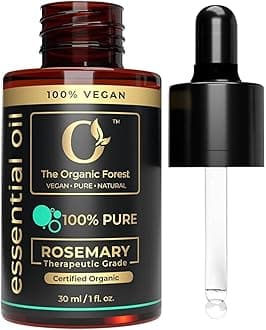 100% Plant Based Pure Rosemary Oil for Hair Growth - Organic Rosemary Essential Oil for Hairfall Control, Dandruff & Skin, Aromatherapy, Candles & Diffuser | Vegan & Cruelty Free