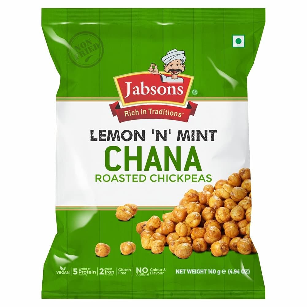 Jabsons - Lemon and Mint Chana, 140g (Roasted Chickpeas)